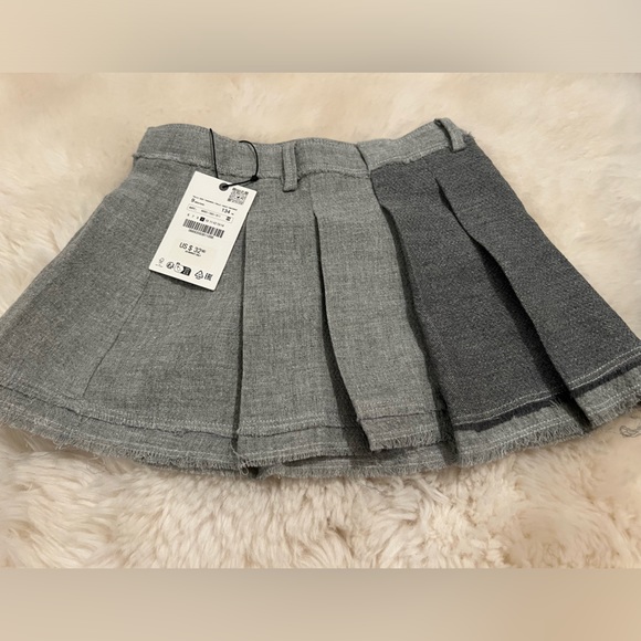 Zara girls block pleat gray NWT skirt size 9 - Picture 1 of 2